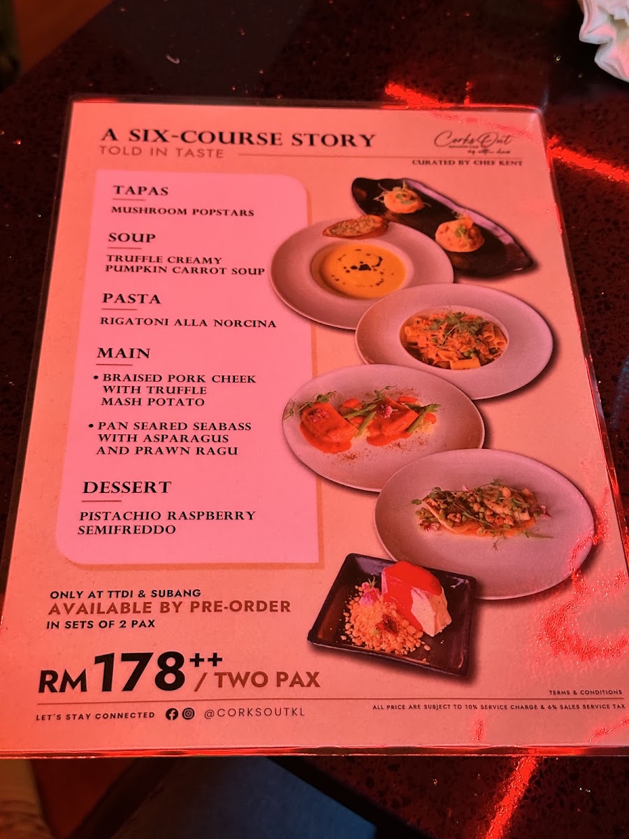 Corks Out TTDI Photo Menu 4