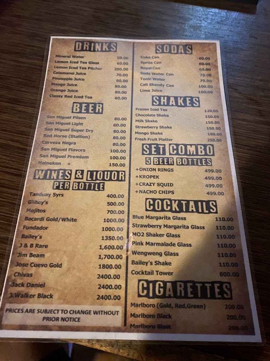 MO2 Restobar Cebu Photo Menu 6