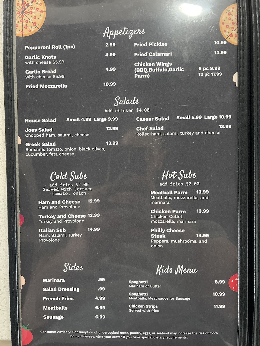 Joes Italian Restaurant Photo Menu 2