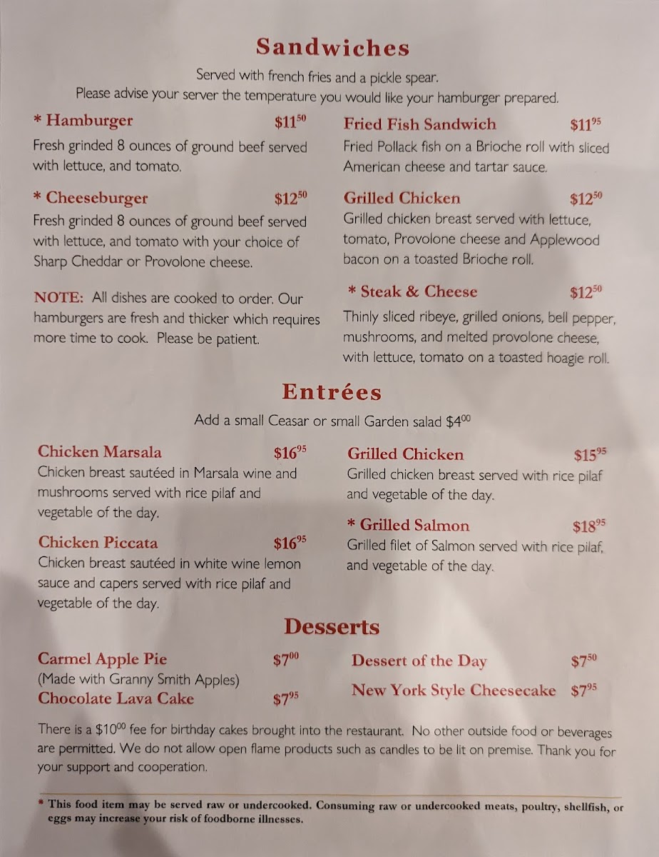 Pete's Tavern Photo Menu 2