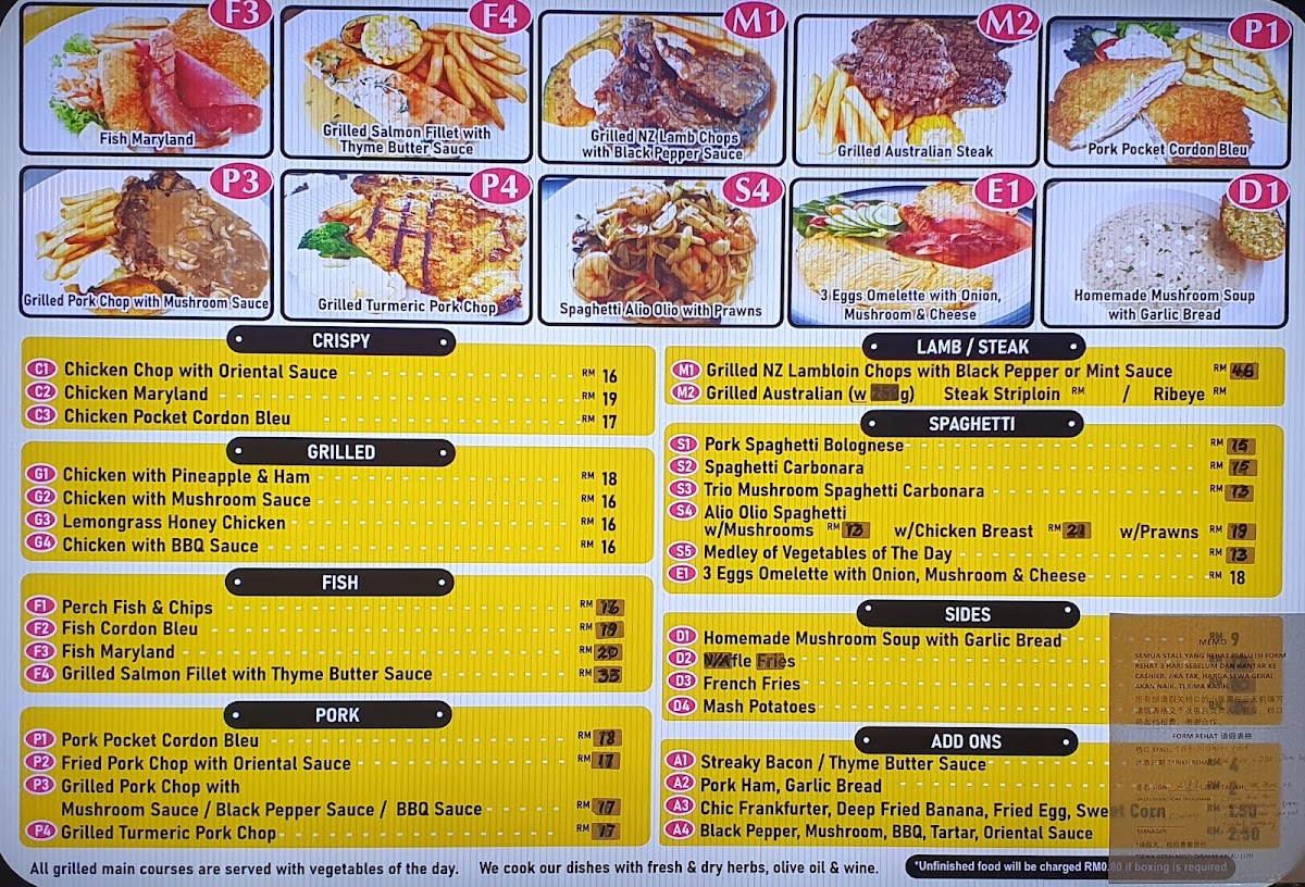 TGB Western Food Photo Menu 1