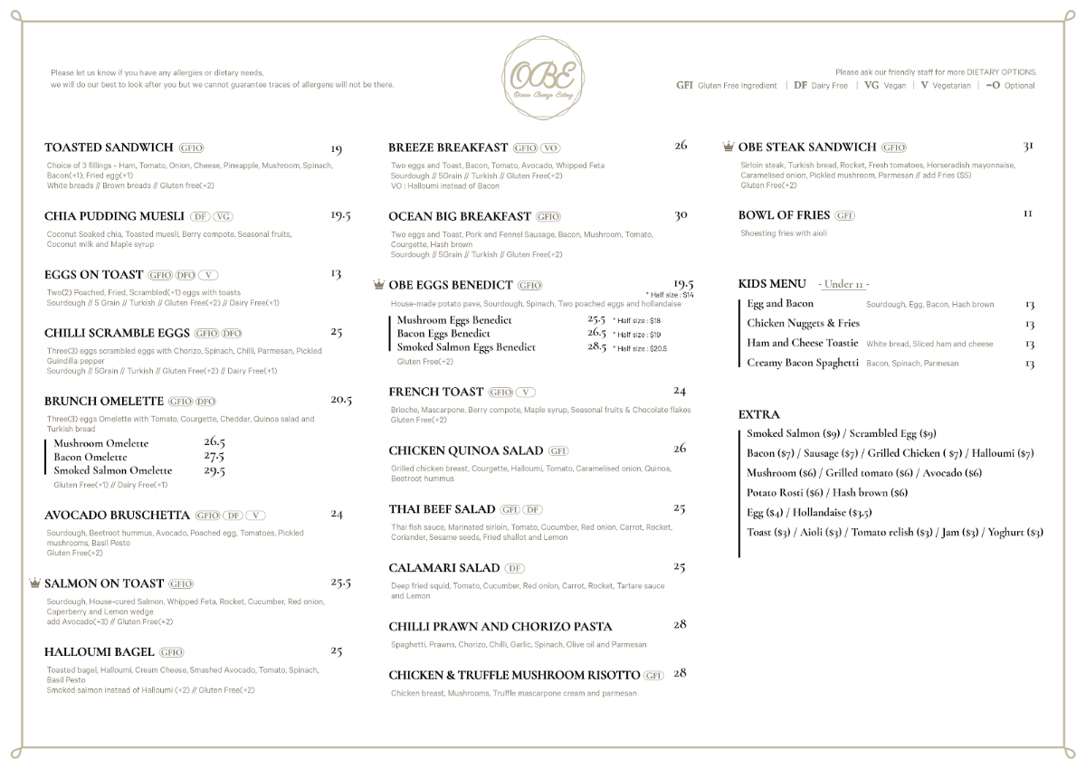 Ocean Breeze Eatery Photo Menu 1