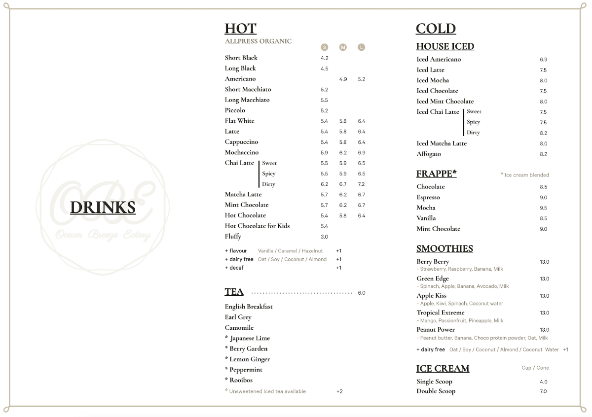 Ocean Breeze Eatery Photo Menu 2