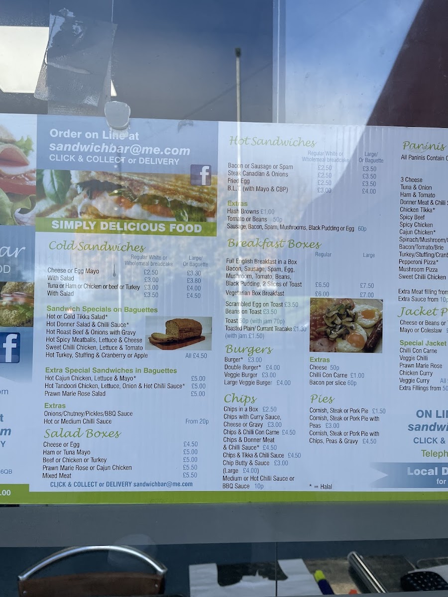 The Sandwich Bar Photo Menu 2