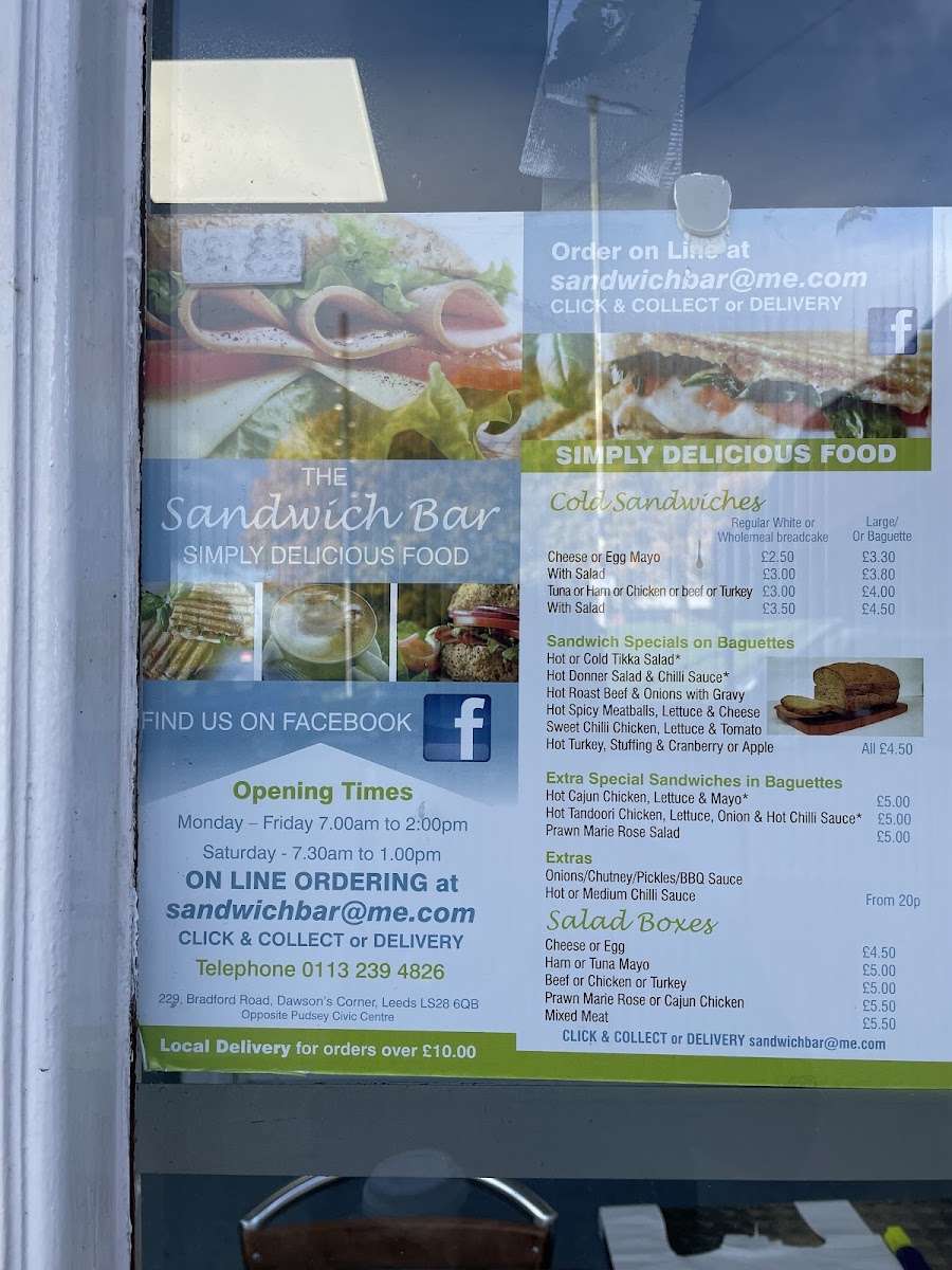 The Sandwich Bar Photo Menu 3