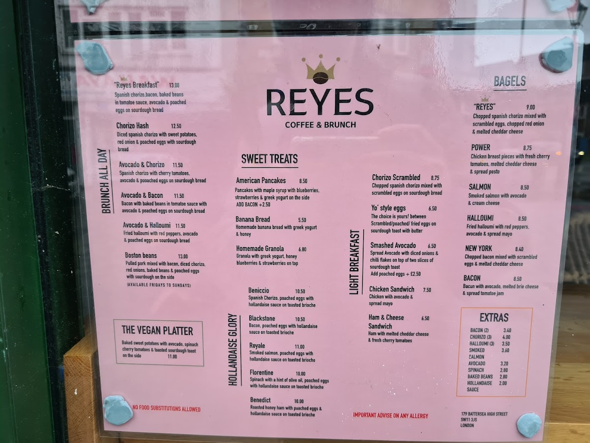 Reyes Coffee & Brunch Photo Menu 1