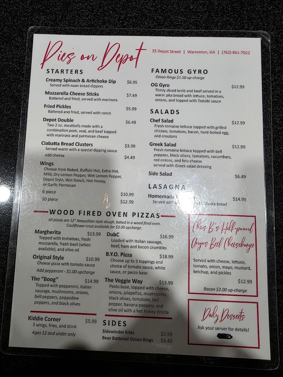 PIES on DEPOT Photo Menu 2