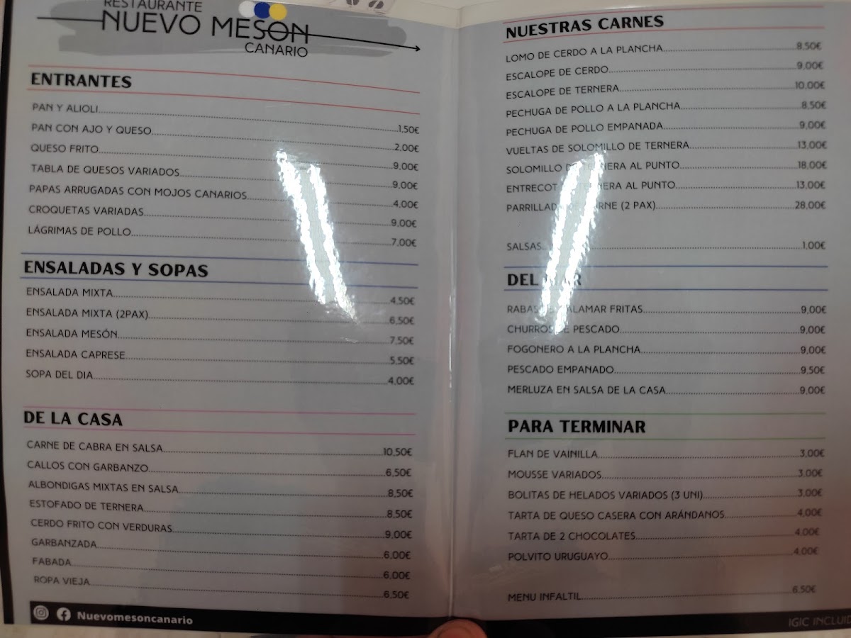 Meson Canario Photo Menu 1