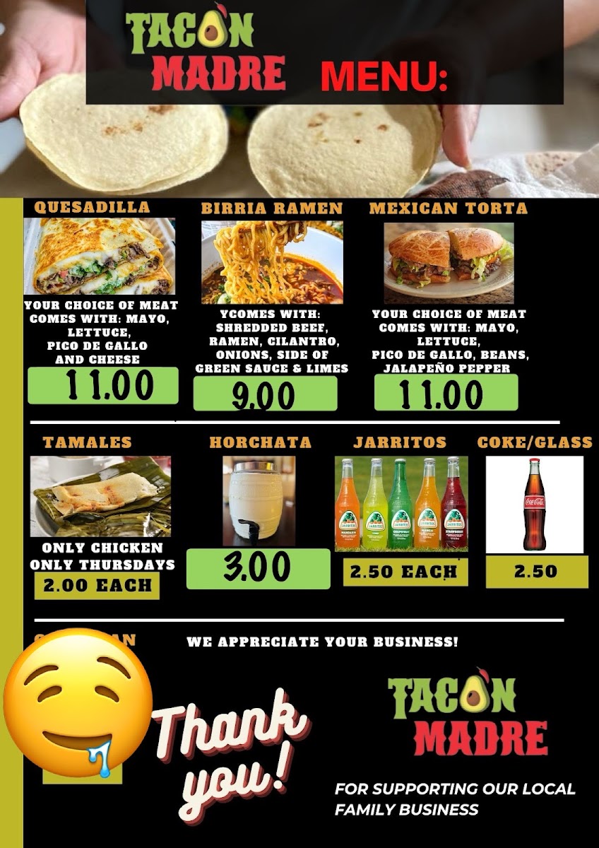 Taco’N Madre Photo Menu 4