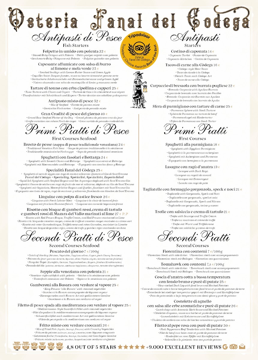 Osteria Fanal del Codega Photo Menu 1