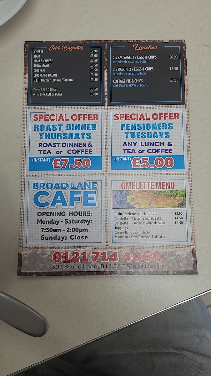 Broad Lane Cafe Photo Menu 1