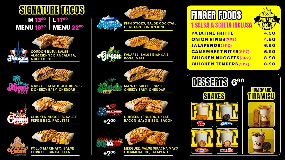 Paname Tacos Photo Menu 2
