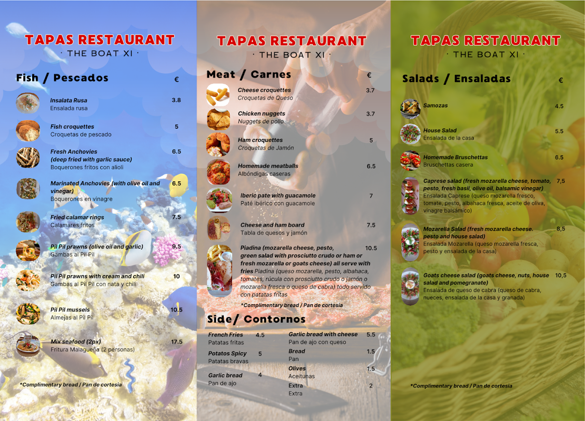 Tapas Restaurant The Boat XI Photo Menu 1