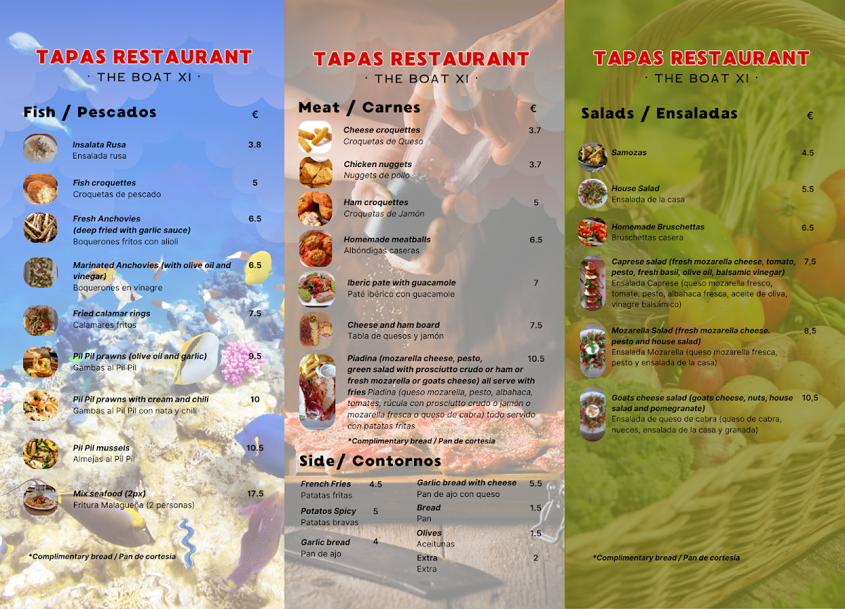 Tapas Restaurant The Boat XI Photo Menu 2