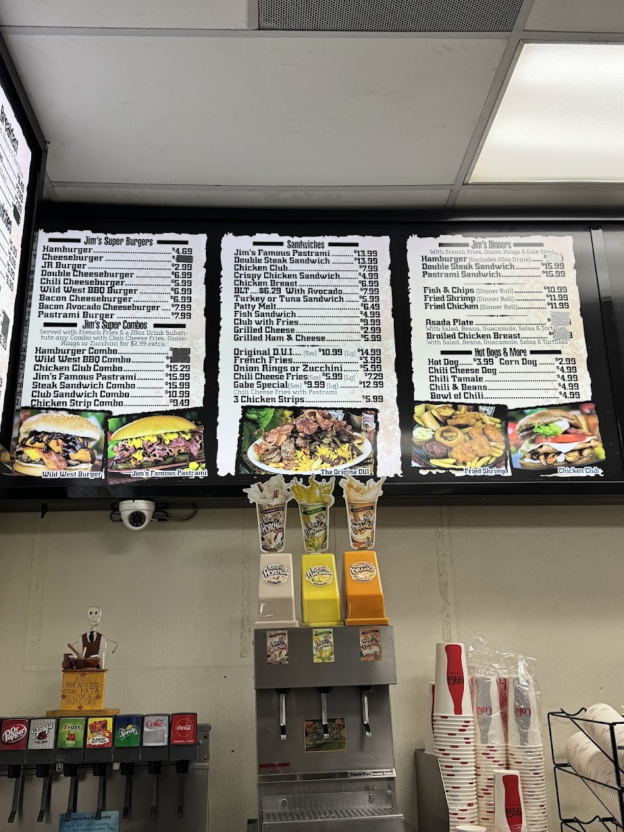 Jim's Super Burgers Photo Menu 1
