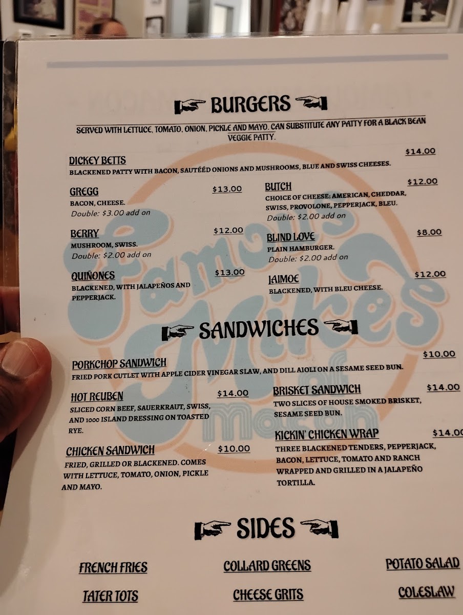 Famous Mike's of Macon Photo Menu 2