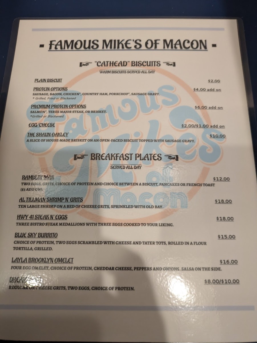 Famous Mike's of Macon Photo Menu 9