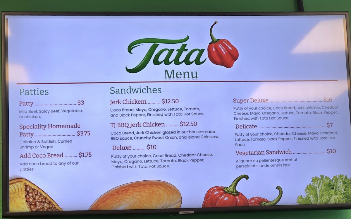 Tata - Hot Sauce, Take Out & Catering Photo Menu 1