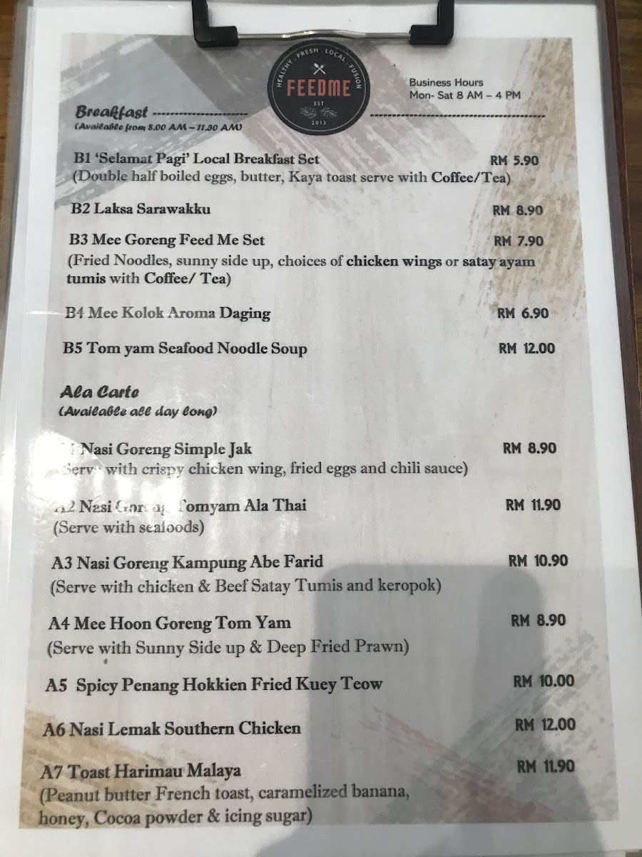 Feed Me Restaurants PLT Photo Menu 9