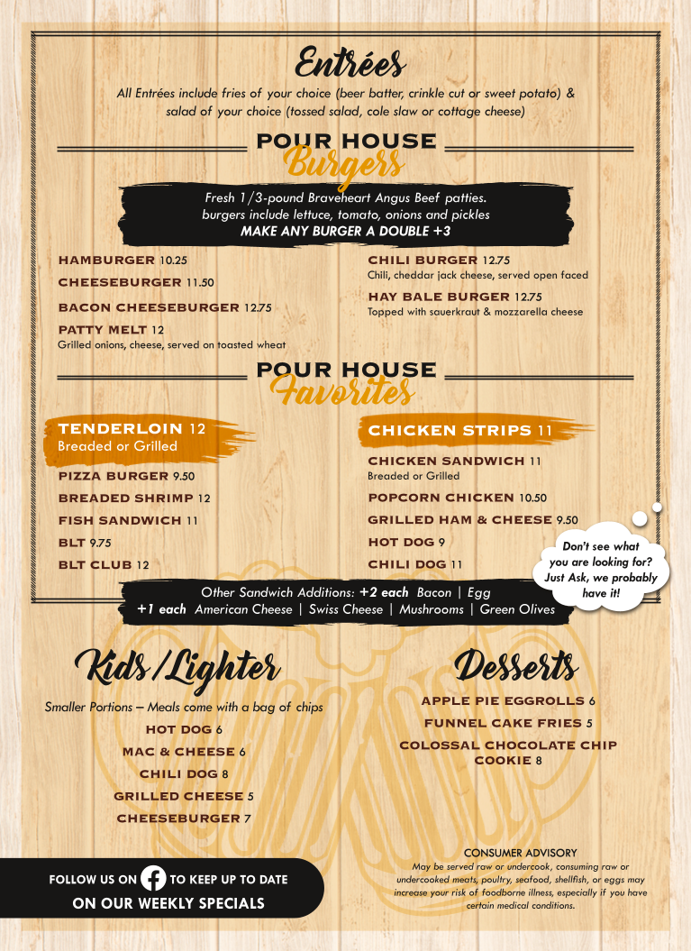 Pour House Bar and Grill Photo Menu 2
