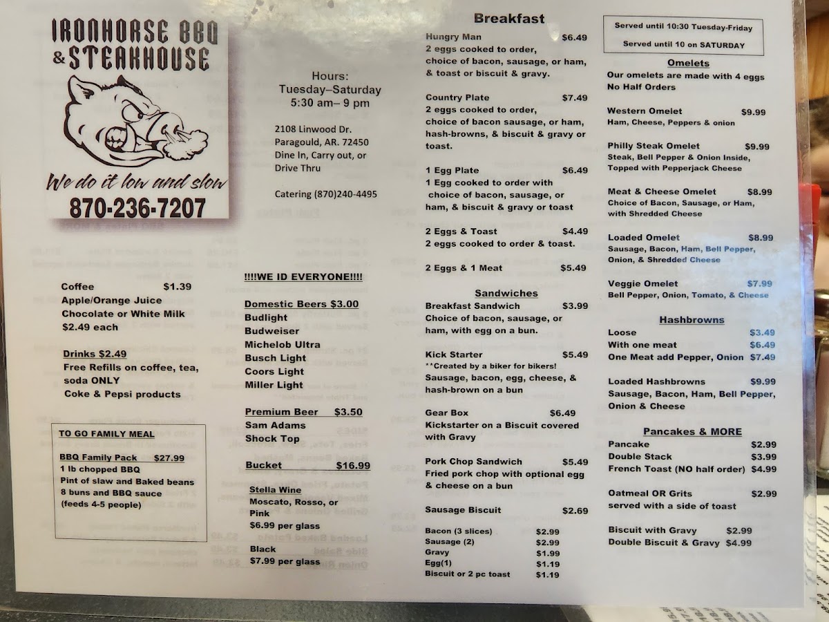 Ironhorse Barbeque And Steakhouse Photo Menu 9
