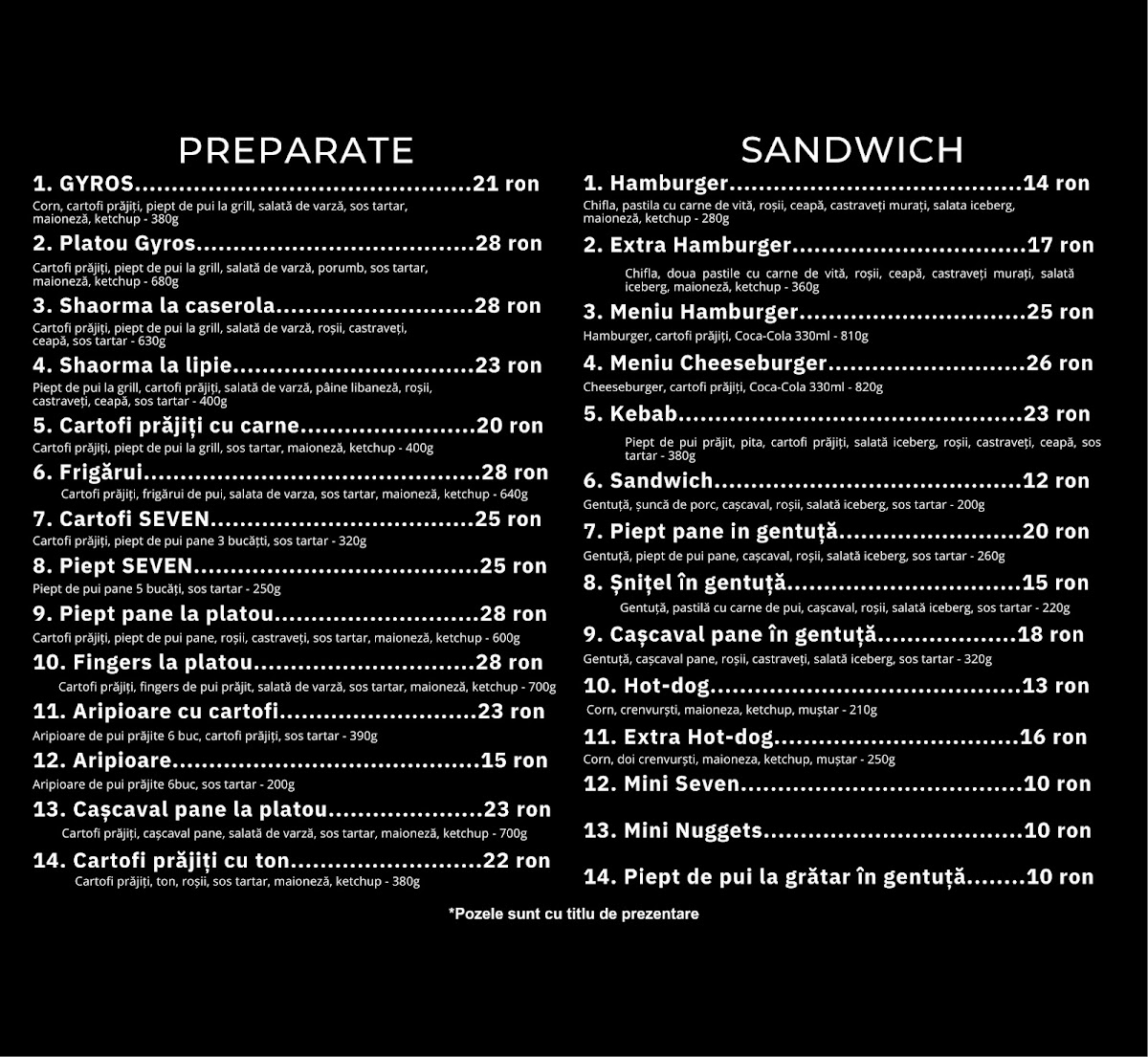 Seven Food Rogerius Photo Menu 1
