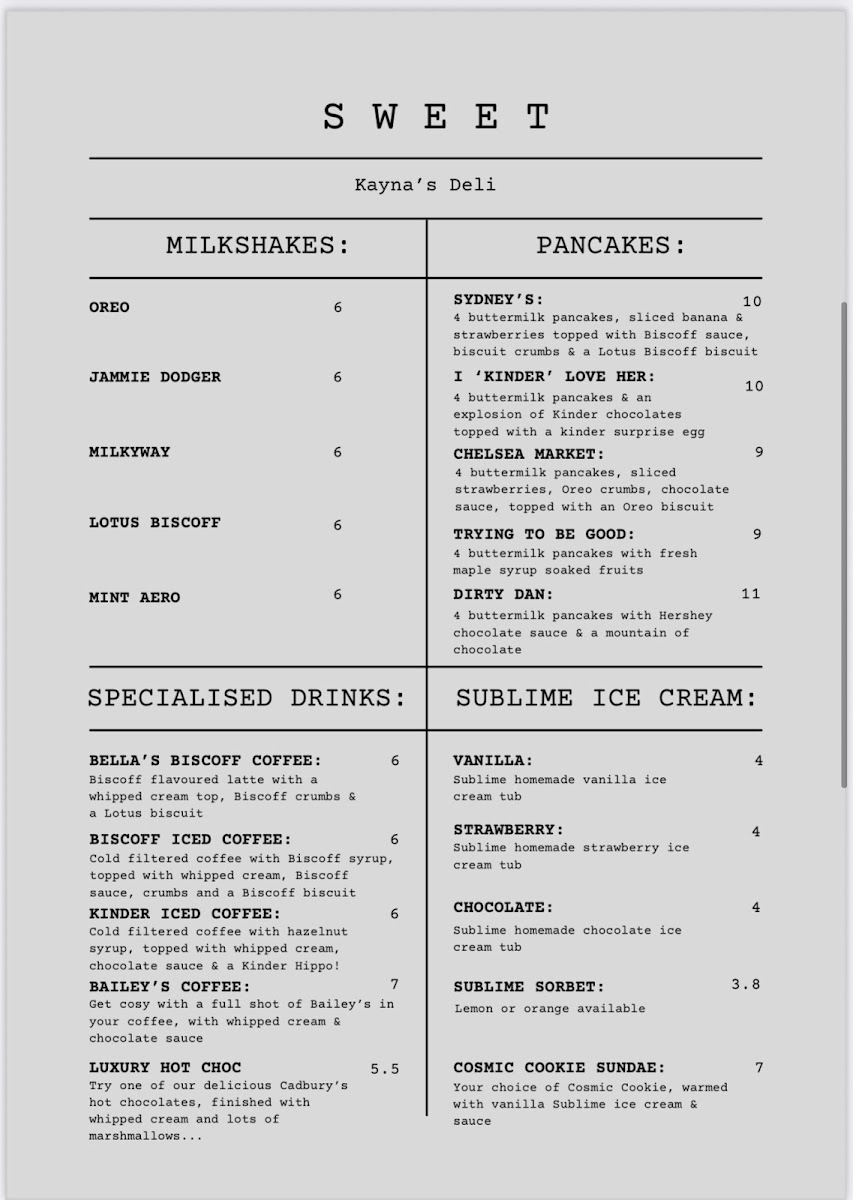 Kayna’s Deli Photo Menu 3
