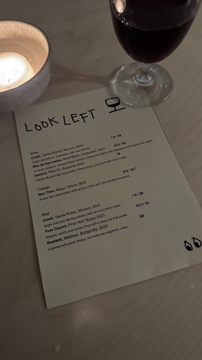 Look Left by YUGU | Cafe & Wine bar Photo Menu 5