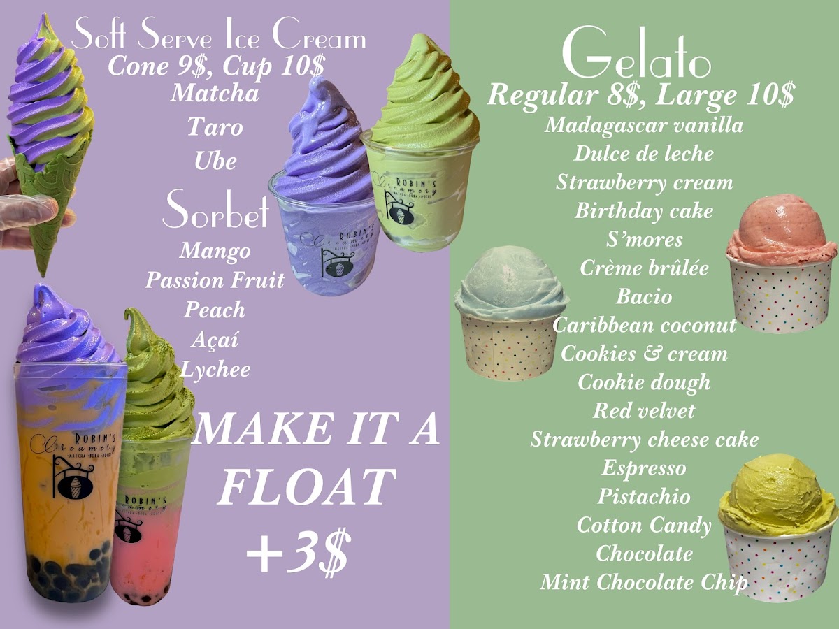 Robin’s Creamery Photo Menu 2