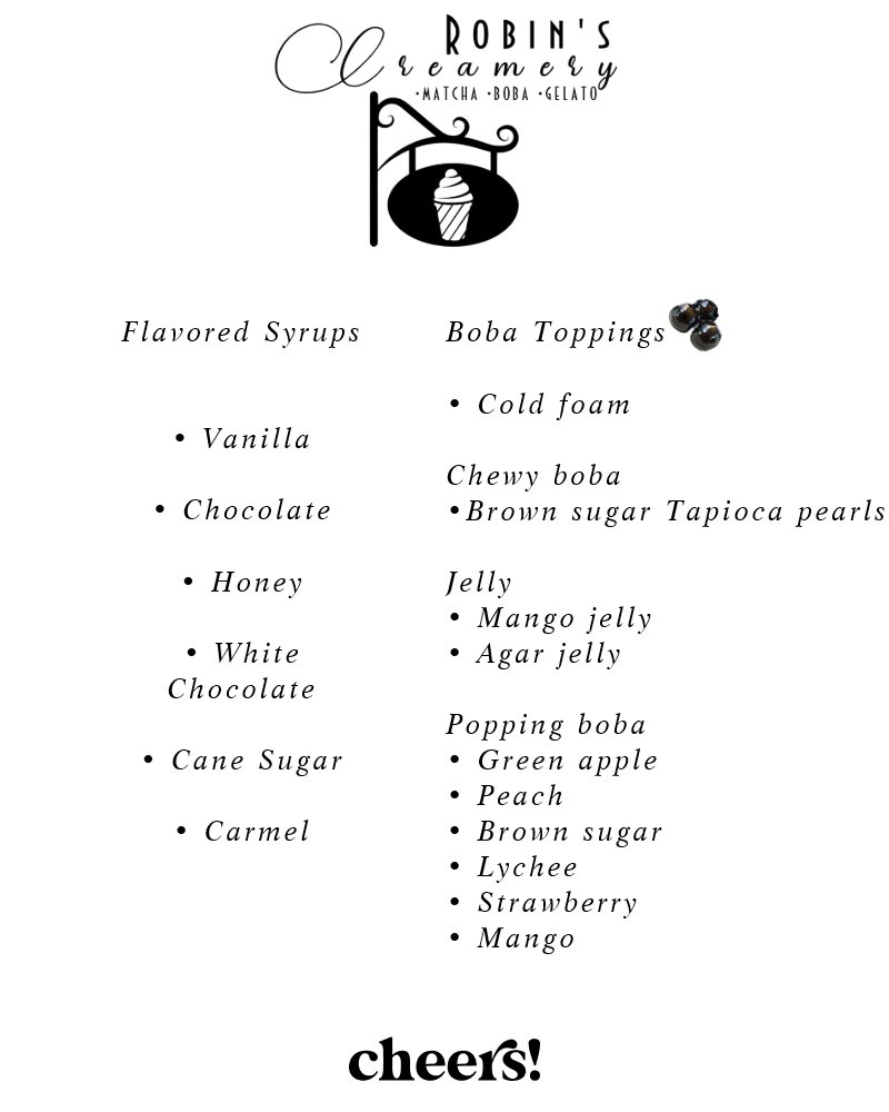 Robin’s Creamery Photo Menu 4