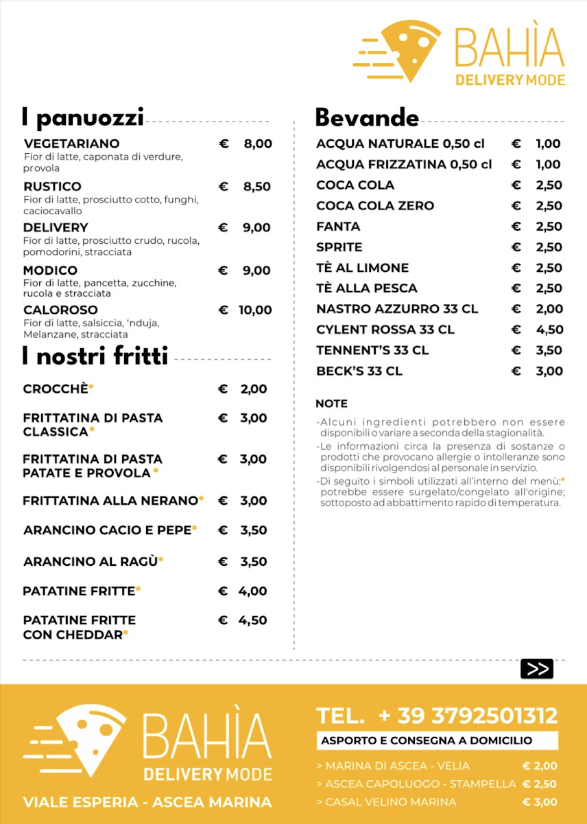 BAHÌA delivery mode Photo Menu 2