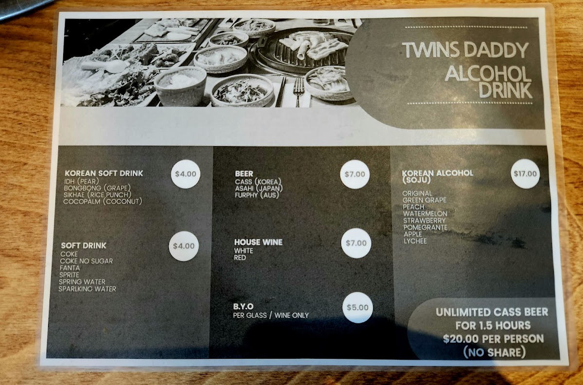 TWIN'S DADDY AYCE KOREAN CHARCOAL BBQ Photo Menu 3