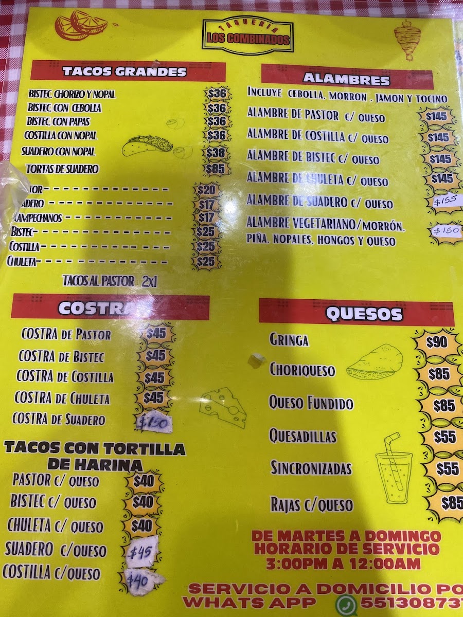 Taquería los Combinados Photo Menu 1