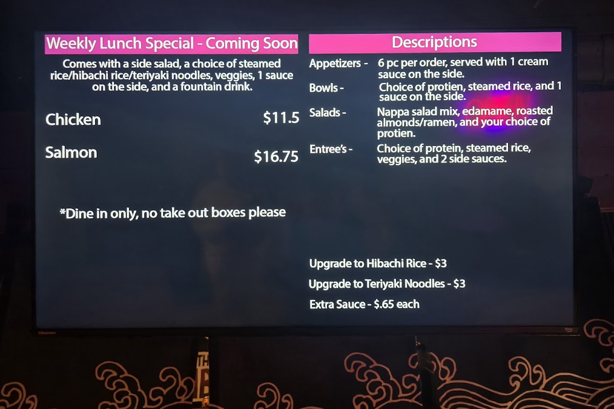 The Saucy Hibachi Photo Menu 2