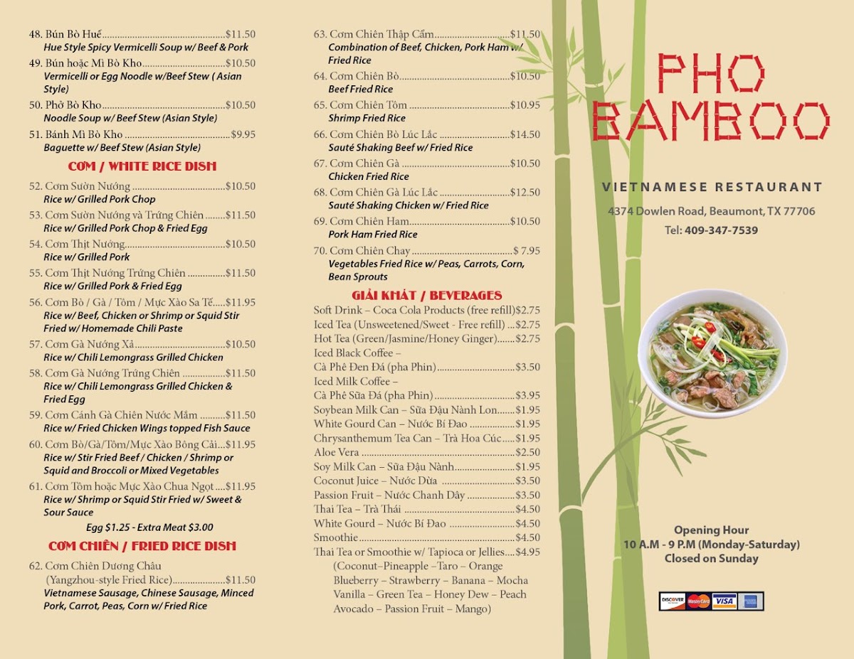 Pho BamBoo Photo Menu 4