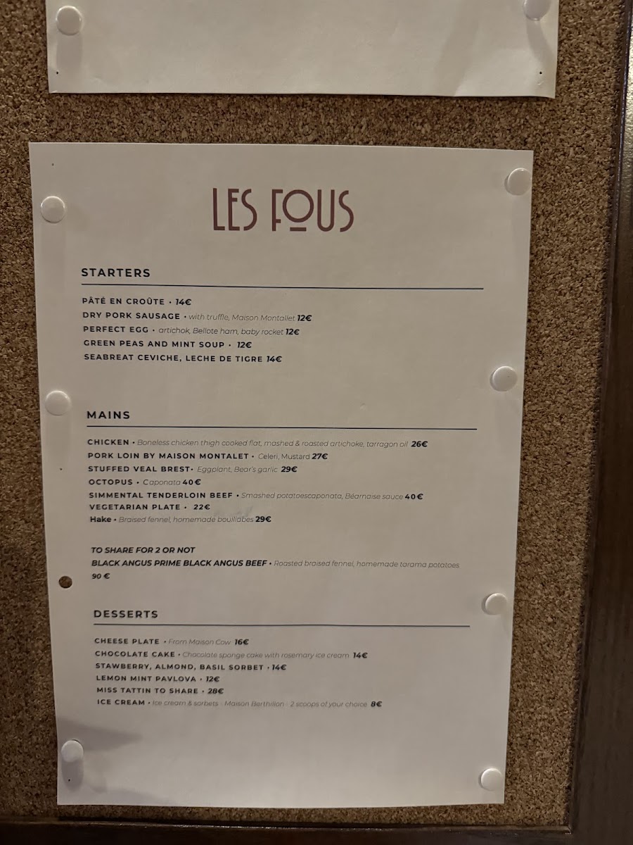 Les Fous de l'Ile Photo Menu 10