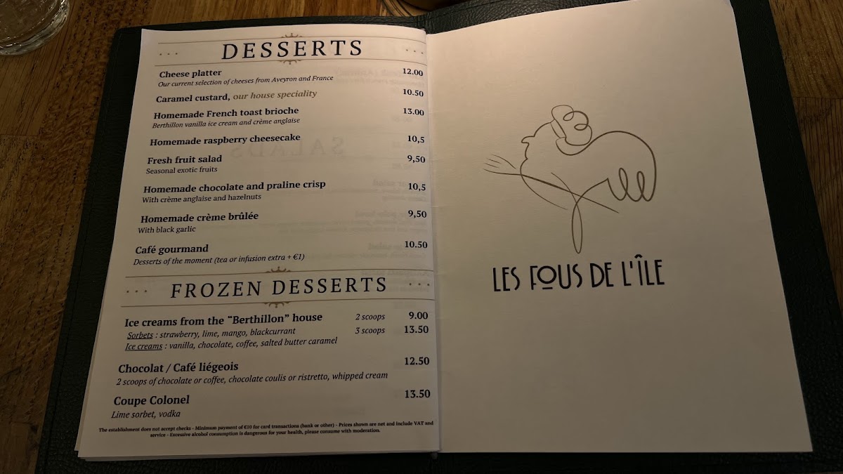 Les Fous de l'Ile Photo Menu 5