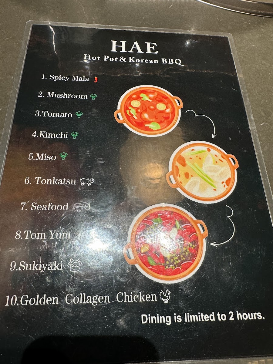 Hae Pot - Hot Pot & Korean Barbecue Restaurant Photo Menu 1