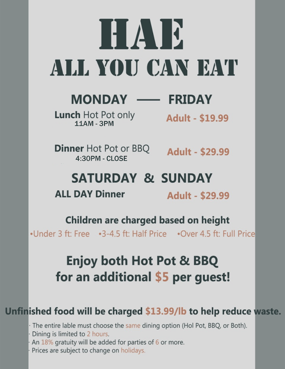 Hae Pot - Hot Pot & Korean Barbecue Restaurant Photo Menu 6