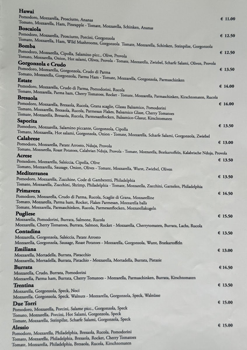 Ristorante Pizzeria Due Torri Photo Menu 5