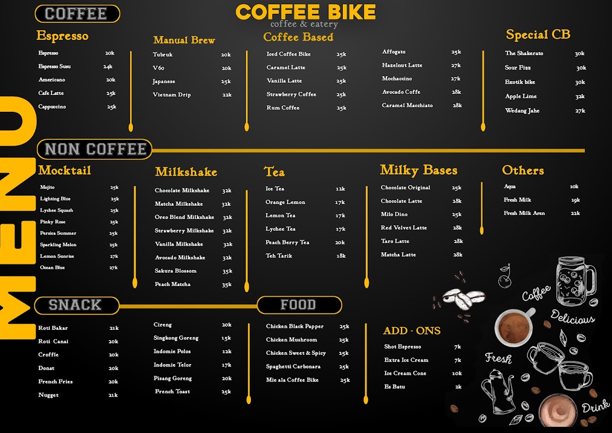 Coffee Bike Photo Menu 2