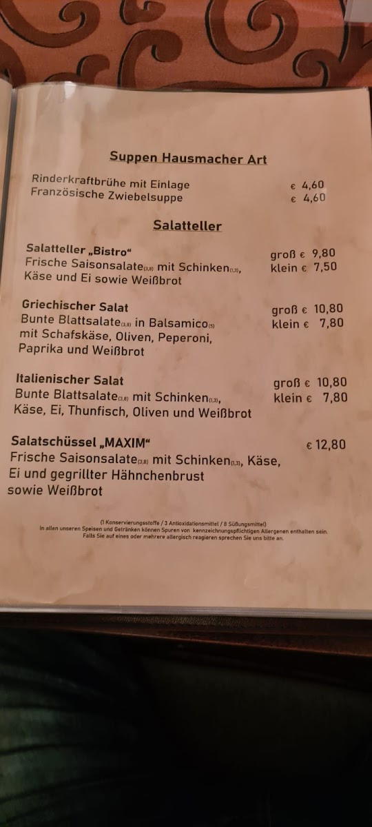 Maxim Gaststätte Photo Menu 2