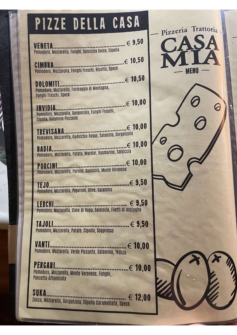 Ristorante Pizzeria Casa Mia Photo Menu 3