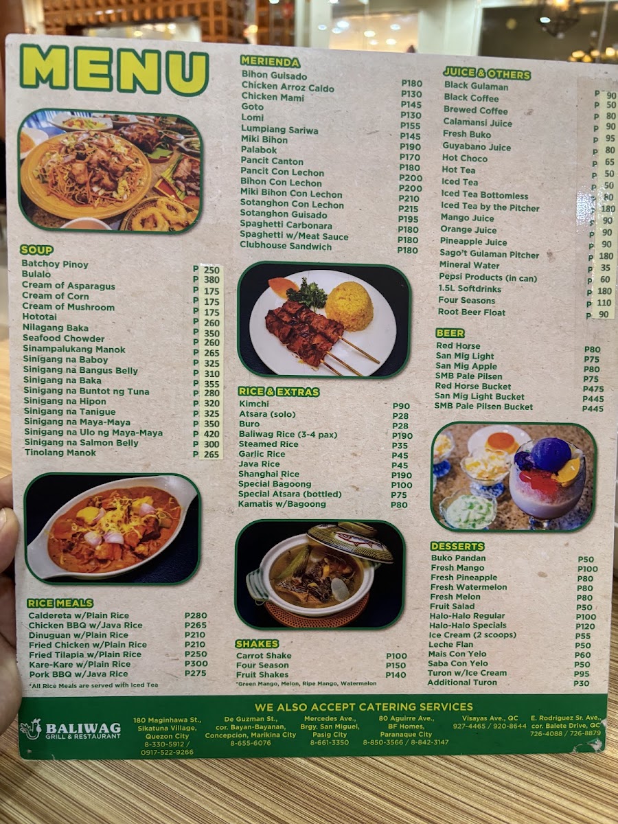 Baliwag Grill and Restaurant Maginhawa Branch Photo Menu 1