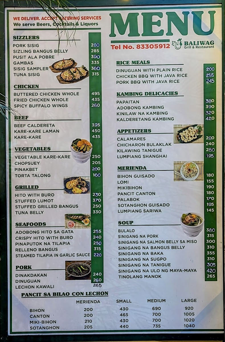 Baliwag Grill and Restaurant Maginhawa Branch Photo Menu 7