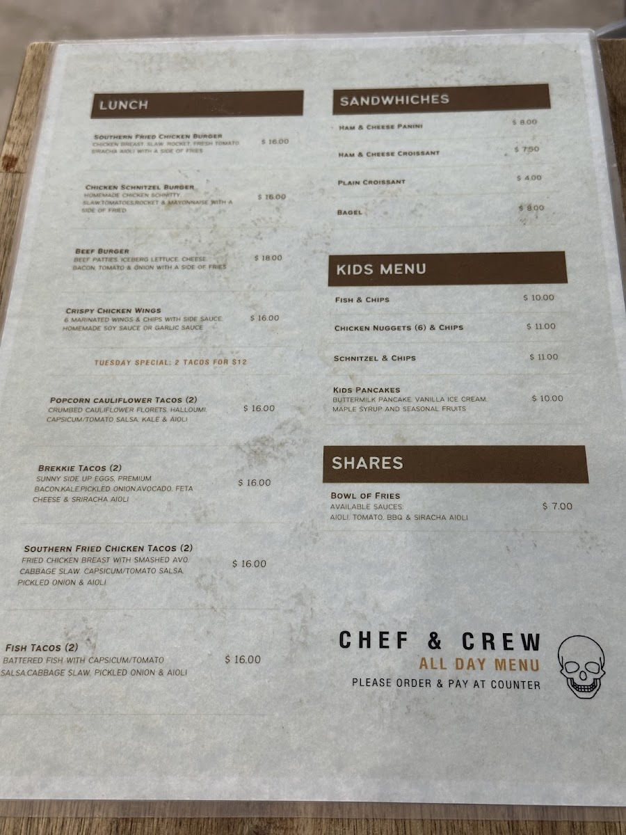 Chef and Crew Photo Menu 1