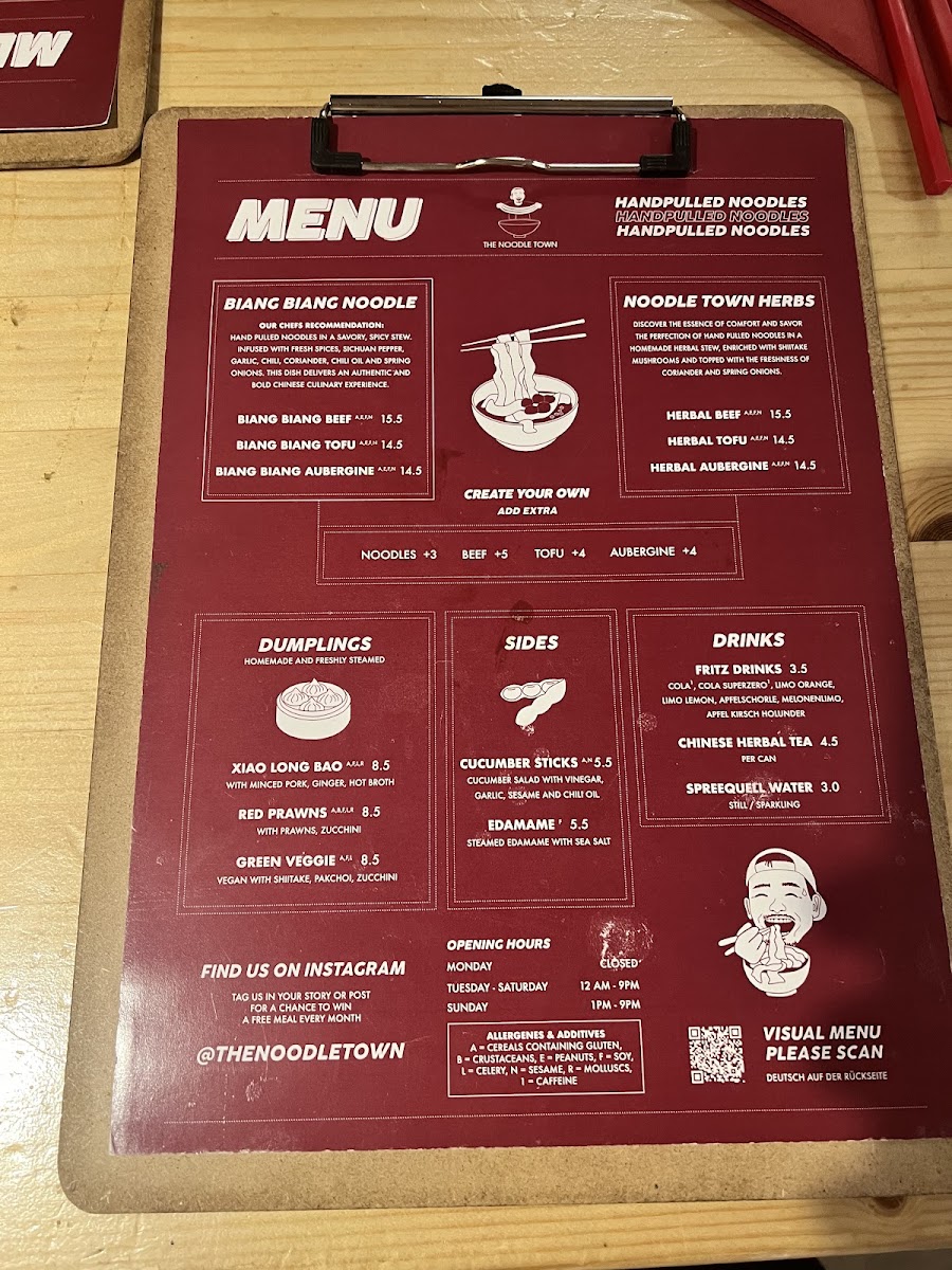 The Noodle Town Mitte Photo Menu 1