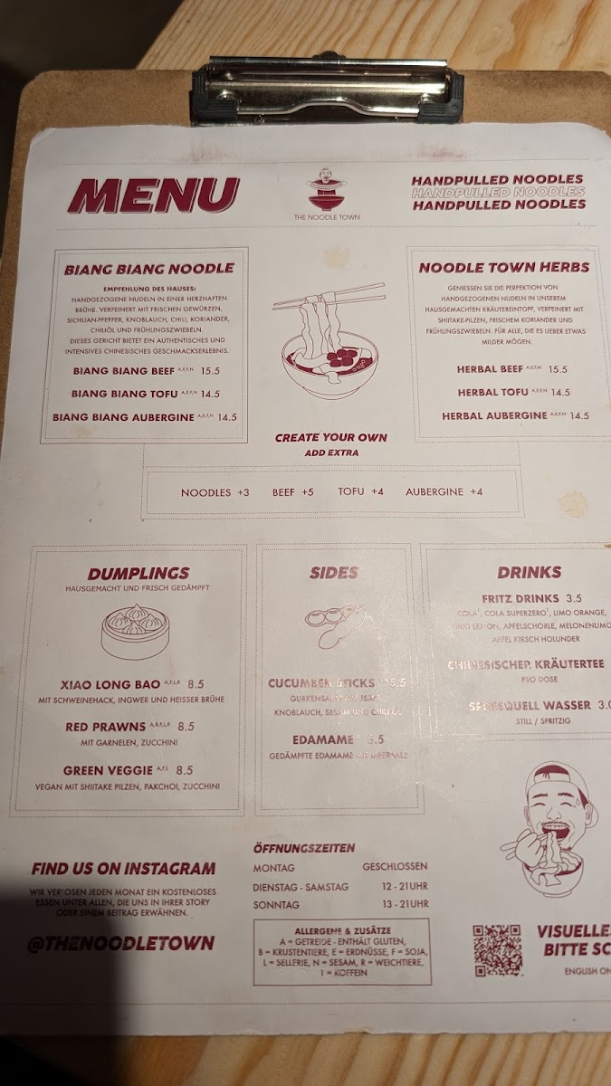 The Noodle Town Mitte Photo Menu 5
