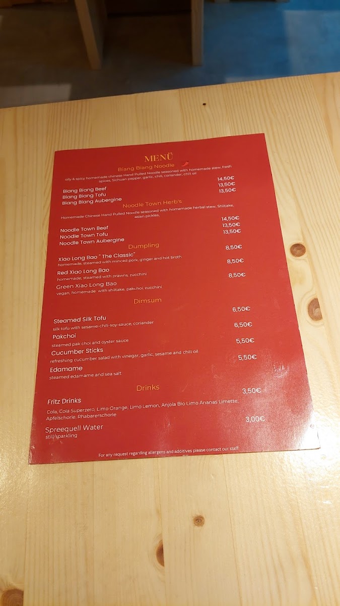The Noodle Town Mitte Photo Menu 9