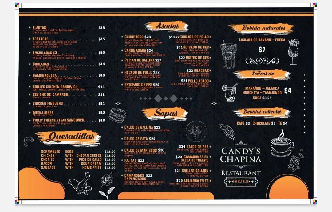 Candy's Chapina Restaurant Photo Menu 2